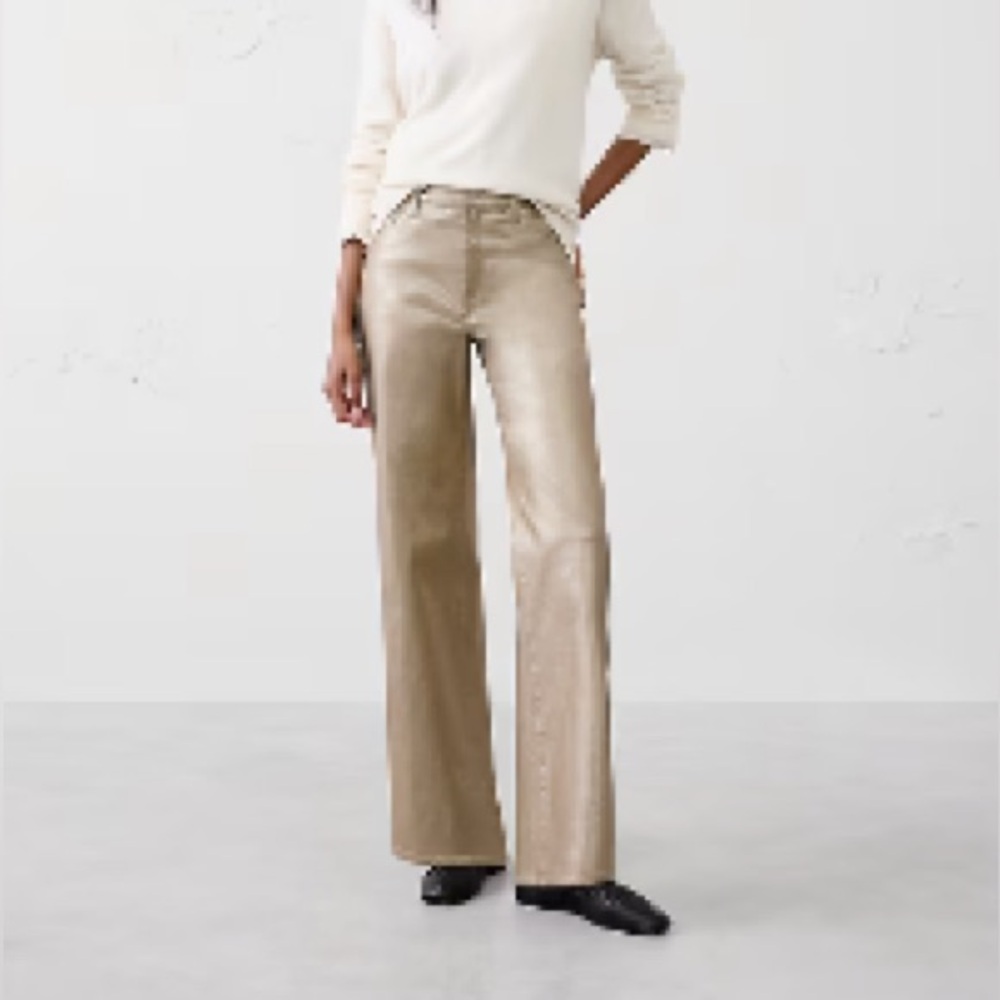 NWT Banana Republic Metallic Gold Straight-Leg Women's Pants